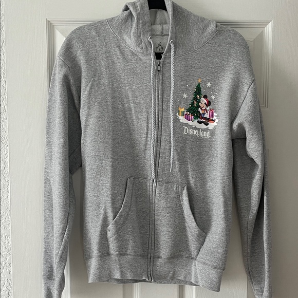 Disney Tops - Disneyland‎ Holidays Gray Zip-Up Hoodie